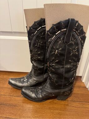 Black Studded Western Boots